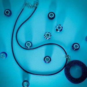 Necklace with the letter O Purple color